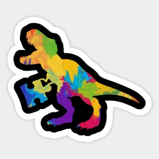 Autism Colourful Dinosaur Sticker